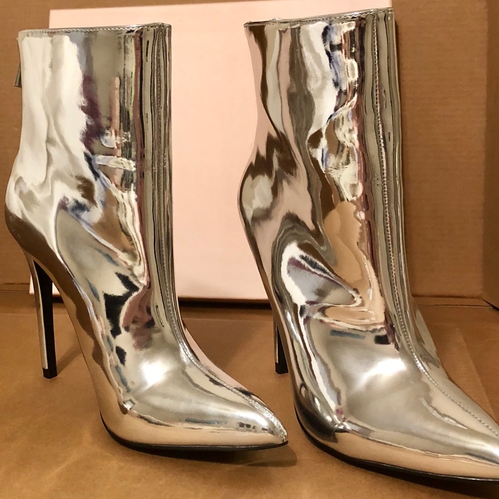 Metallic Statement Bootie w/ Pointed Toe